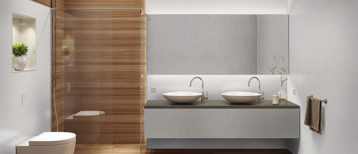 MSI Carrara Morro, surface detail in natural tonality engineered slab for kitchen and feature install, fourth view