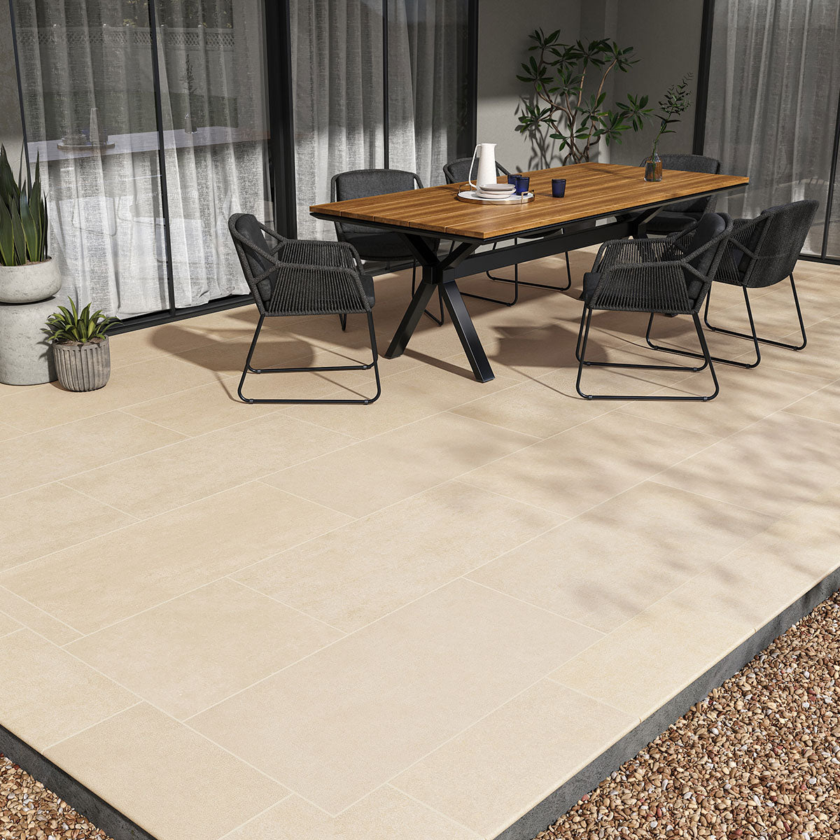 MSI Cementique Talc Porcelain Paver — surface detail in natural tonality