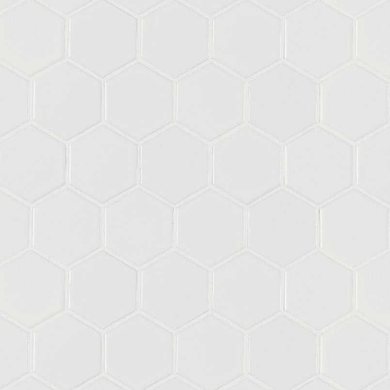 MSI Domino White Matte 2" Hexagon Mosaic Tile — Porcelain Wall Tile in white tonality