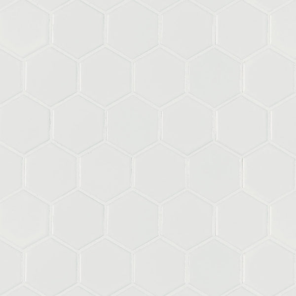 MSI Domino White Matte 2" Hexagon Mosaic Tile
