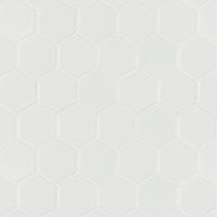 MSI Domino White Matte 2" Hexagon Mosaic Tile — Porcelain Wall Tile in white tonality