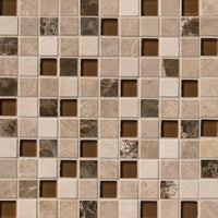 MSI Emperador Dark Ibiza Blend Tile — Natural Stone Mosaic 1x1