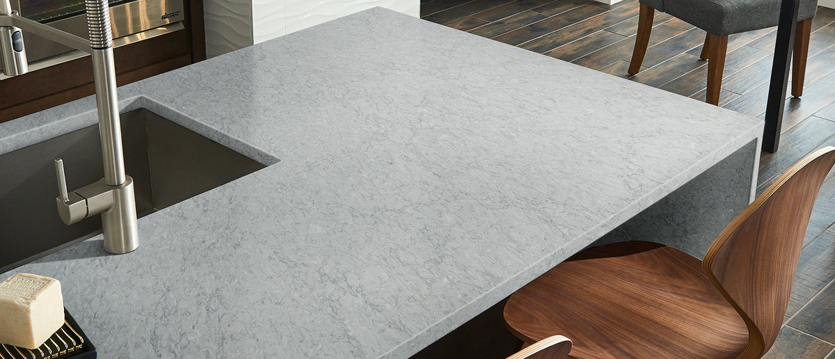 MSI Galant Gray, surface detail in gray tonality engineered slab for kitchen and feature install