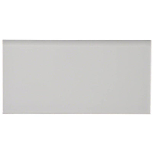 MSI Gray Glossy 3X6 Single Bull Nose Tile Trim