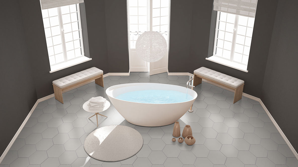 MSI Hexley Dove Hexagon Tile — surface detail in natural tonality