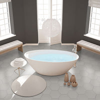 MSI Hexley Dove Hexagon Tile — surface detail in natural tonality