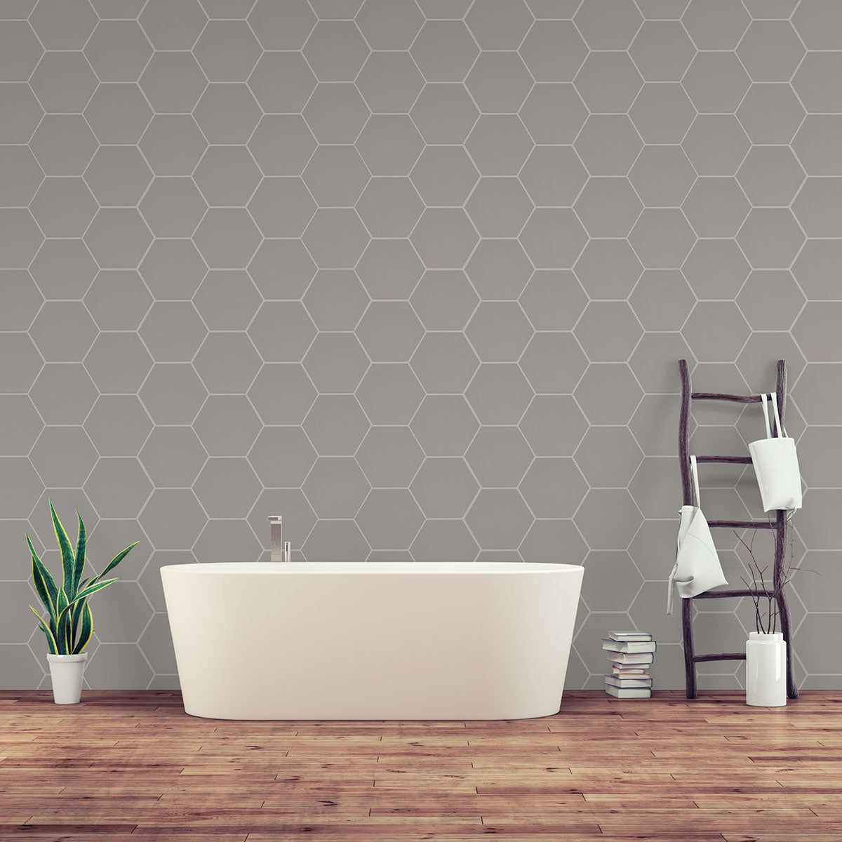 MSI Hexley Dove Hexagon Tile — surface detail in natural tonality