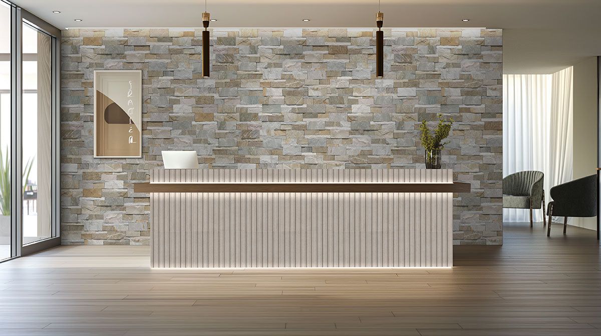 MSI HipHop Sinfonia Hip Hop Arena Fluted Tile — surface detail in natural tonality