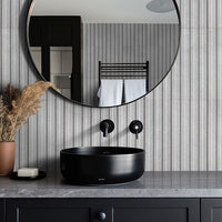 MSI HipHop Sinfonia Hip Hop Ceniza Fluted Tile — surface detail in natural tonality