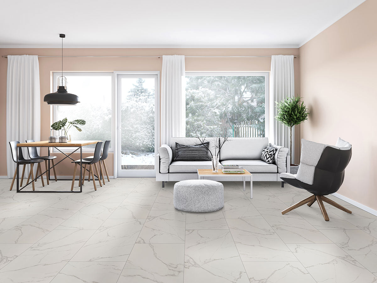 MSI Kaya Calacatta Venato — surface detail in natural tonality