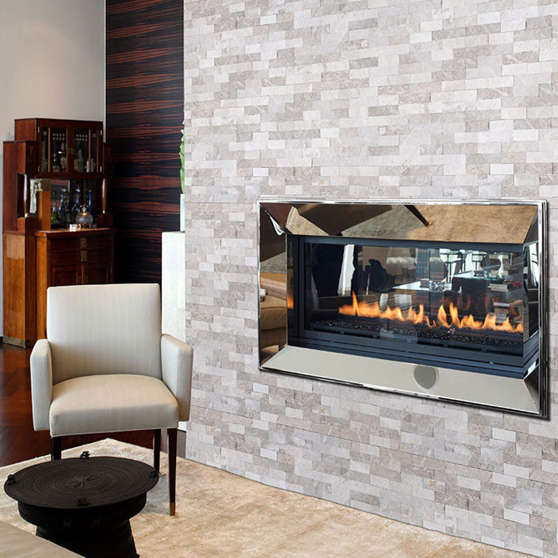 MSI Luna Gray Rockmount — surface detail in gray tonality panelized natural stone wall cladding