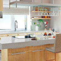 MSI Meridian Gray Quartz — surface detail in gray tonality factory-finished eased edge ready for install