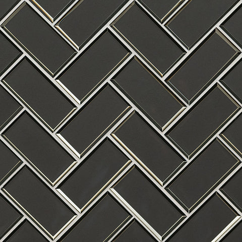 MSI Metallic Gray Bevel Herringbone 8mm