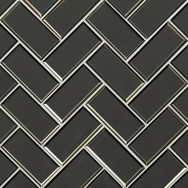 MSI Metallic Gray Bevel Herringbone 8mm