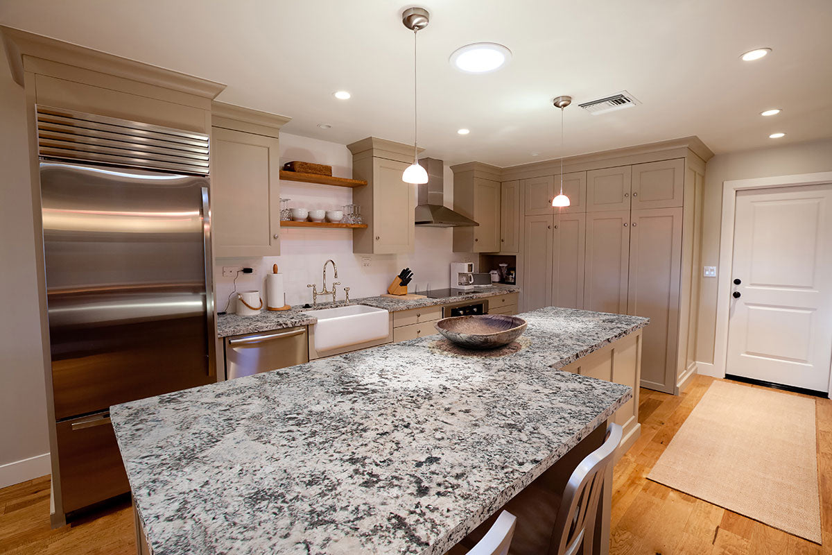MSI Oyster White — surface detail in white tonality quarried slab for kitchen and counter install