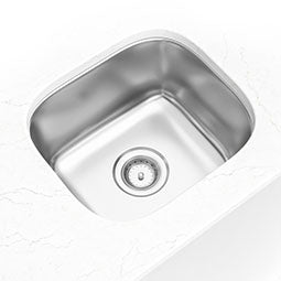 MSI 18G 1618 Sinks — surface detail in natural tonality heavy-gauge undermount single-bowl kitchen sink