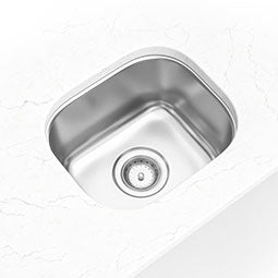 MSI 18G 1210 Sinks — surface detail in natural tonality heavy-gauge undermount single-bowl kitchen sink