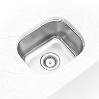 MSI 18G 1210 Sinks — surface detail in natural tonality heavy-gauge undermount single-bowl kitchen sink