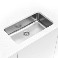 MSI 18G 3018 Sinks — surface detail in natural tonality heavy-gauge undermount single-bowl kitchen sink