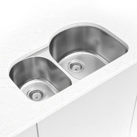 MSI 18G 40/60 — surface detail in natural tonality heavy-gauge undermount single-bowl kitchen sink