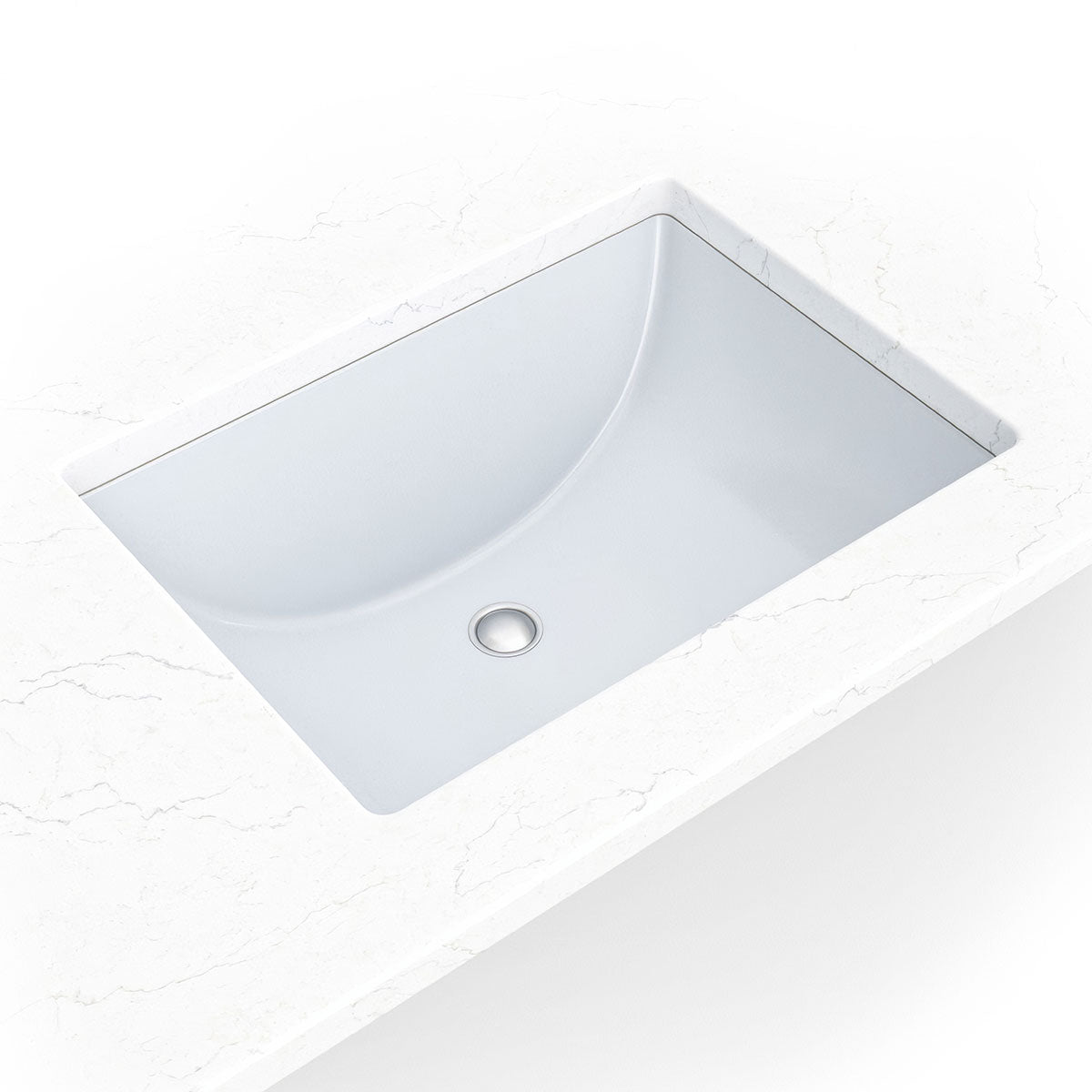 MSI White Rectangle 2015 Sinks — Single-Bowl Kitchen Sink in white tonality