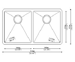 MSI Handcrafted 16G 50/50-3219 Sinks — surface detail in natural tonality