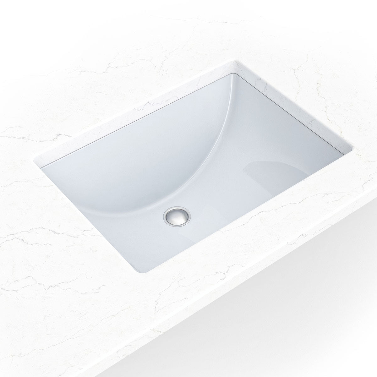 MSI White Rectangle 1813 Sinks — surface detail in white tonality