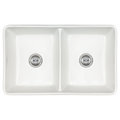 MSI Fireclay Farmhouse White Double Bowl 5050-3220 Sinks