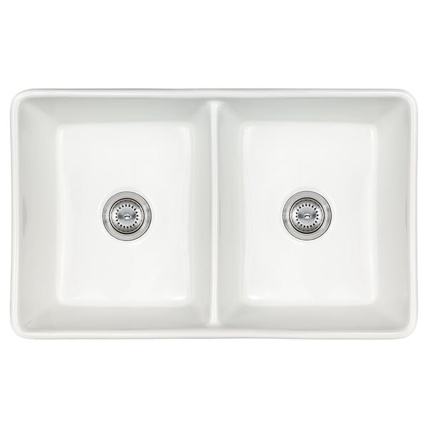 MSI Fireclay Farmhouse White Double Bowl 5050-3220 Sinks