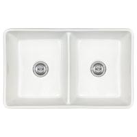MSI Fireclay Farmhouse White Double Bowl 5050-3220 Sinks — Single-Bowl Kitchen Sink in white tonality