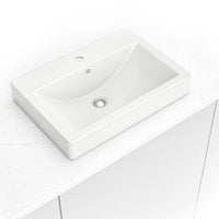 MSI Overmount White Rectangle 2417 Sinks — Single-Bowl Kitchen Sink in white tonality