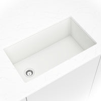 MSI White Quartz Single Bowl 3119 Sinks — surface detail in white tonality
