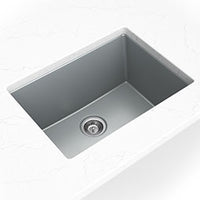 MSI Gray Quartz Single Bowl 2418 Sinks — surface detail in gray tonality