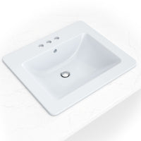 MSI Overmount White Rectangle 2118 Sinks — Single-Bowl Kitchen Sink in white tonality