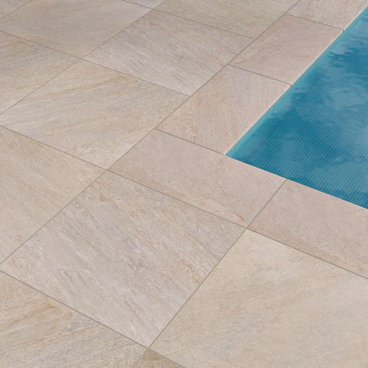 MSI Quartz Beige Porcelain Paver — surface detail in beige tonality