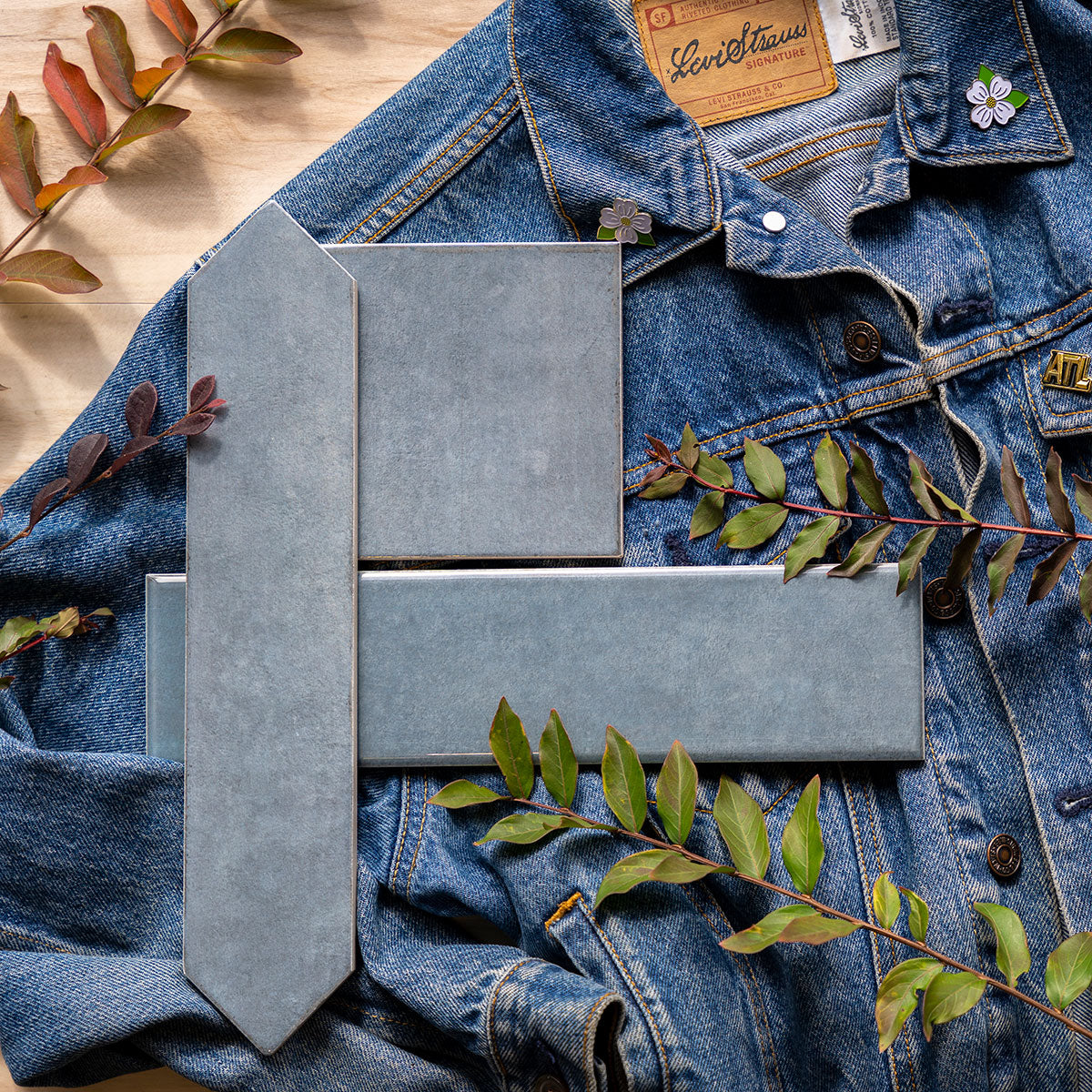MSI Renzo Denim Picket Tile 2.5x13 — surface detail in natural tonality