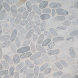 MSI Sliced Carrara White Pebbles Mosaic