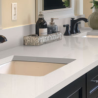 MSI Snow White Quartz — surface detail in white tonality factory-finished eased edge ready for install