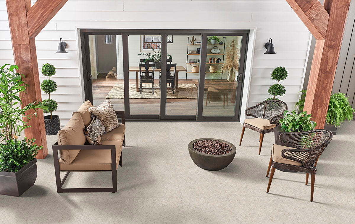MSI Terrazo Glacier Porcelain Paver — surface detail in natural tonality