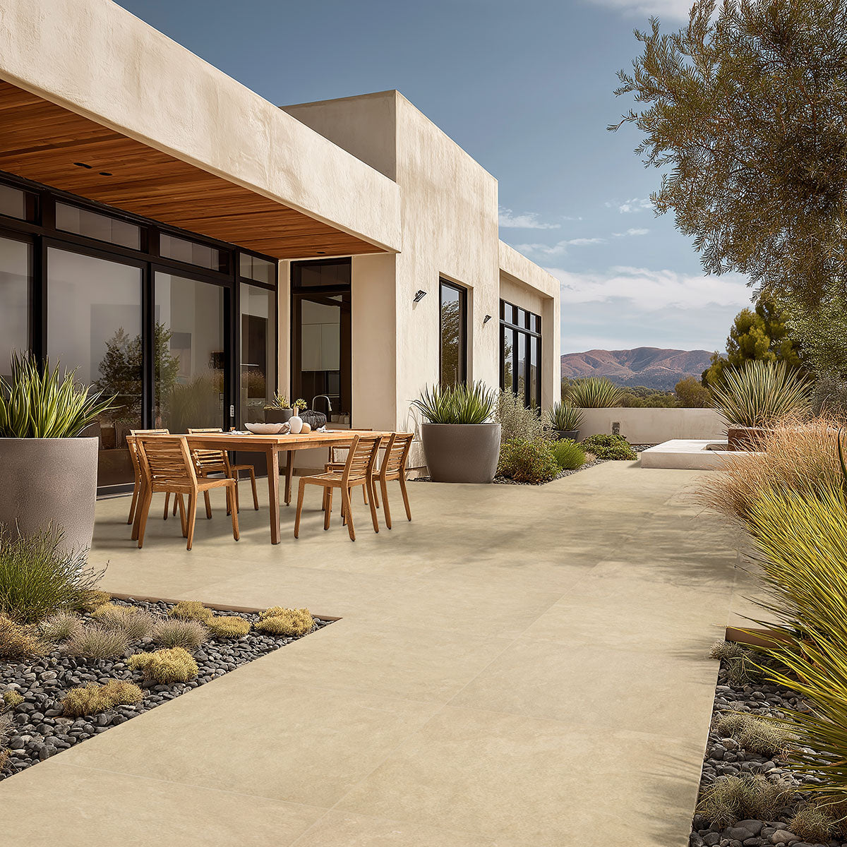 MSI Tierra Ivory Porcelain Paver — surface detail in ivory tonality