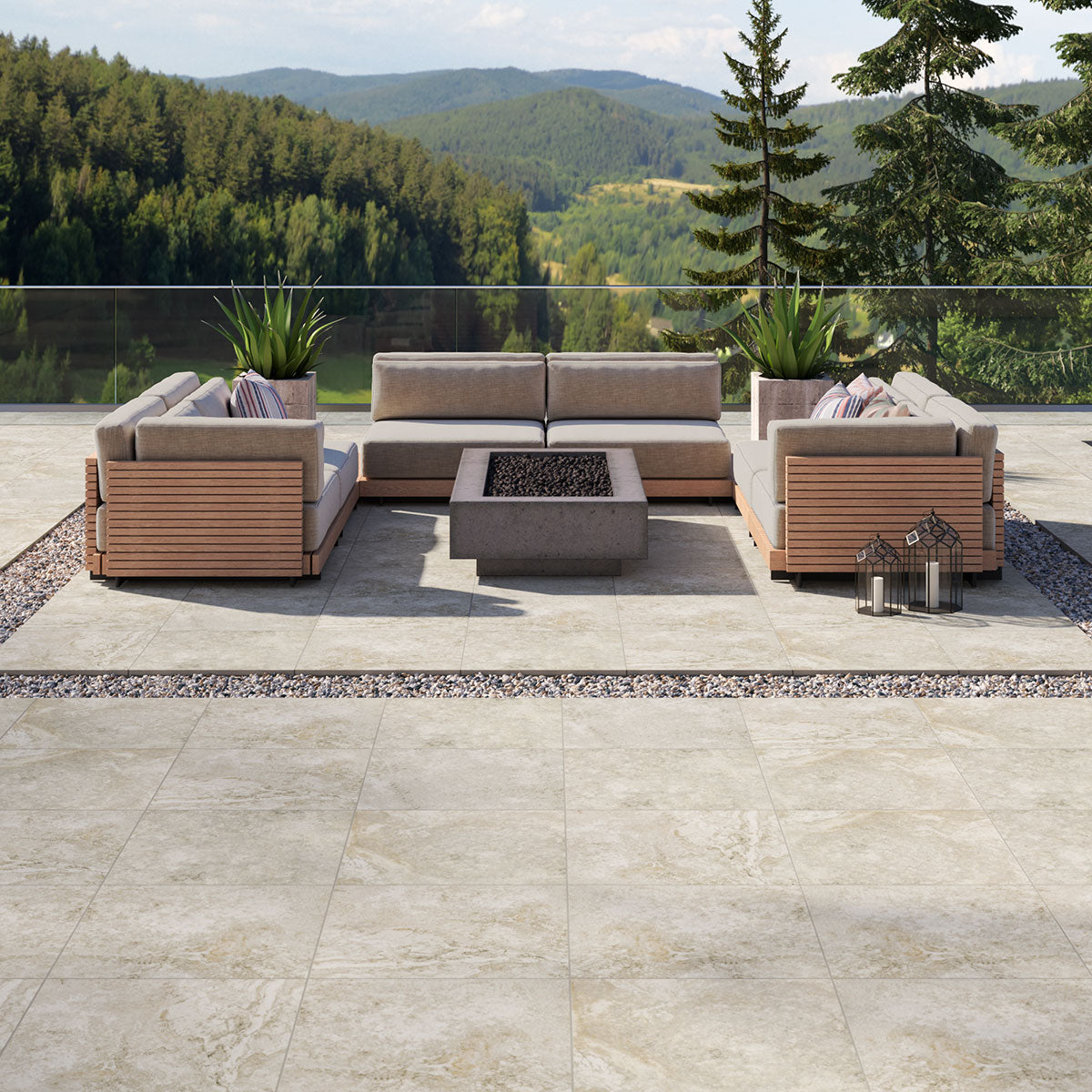 MSI Trevi Silver Porcelain Paver — surface detail in silver tonality