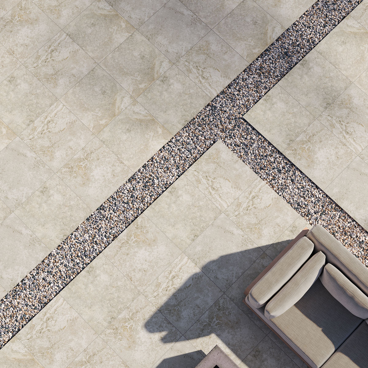 MSI Trevi Silver Porcelain Paver — surface detail in silver tonality
