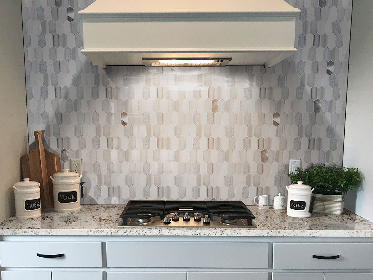 MSI White Glimmer - Granite Island Countertop
