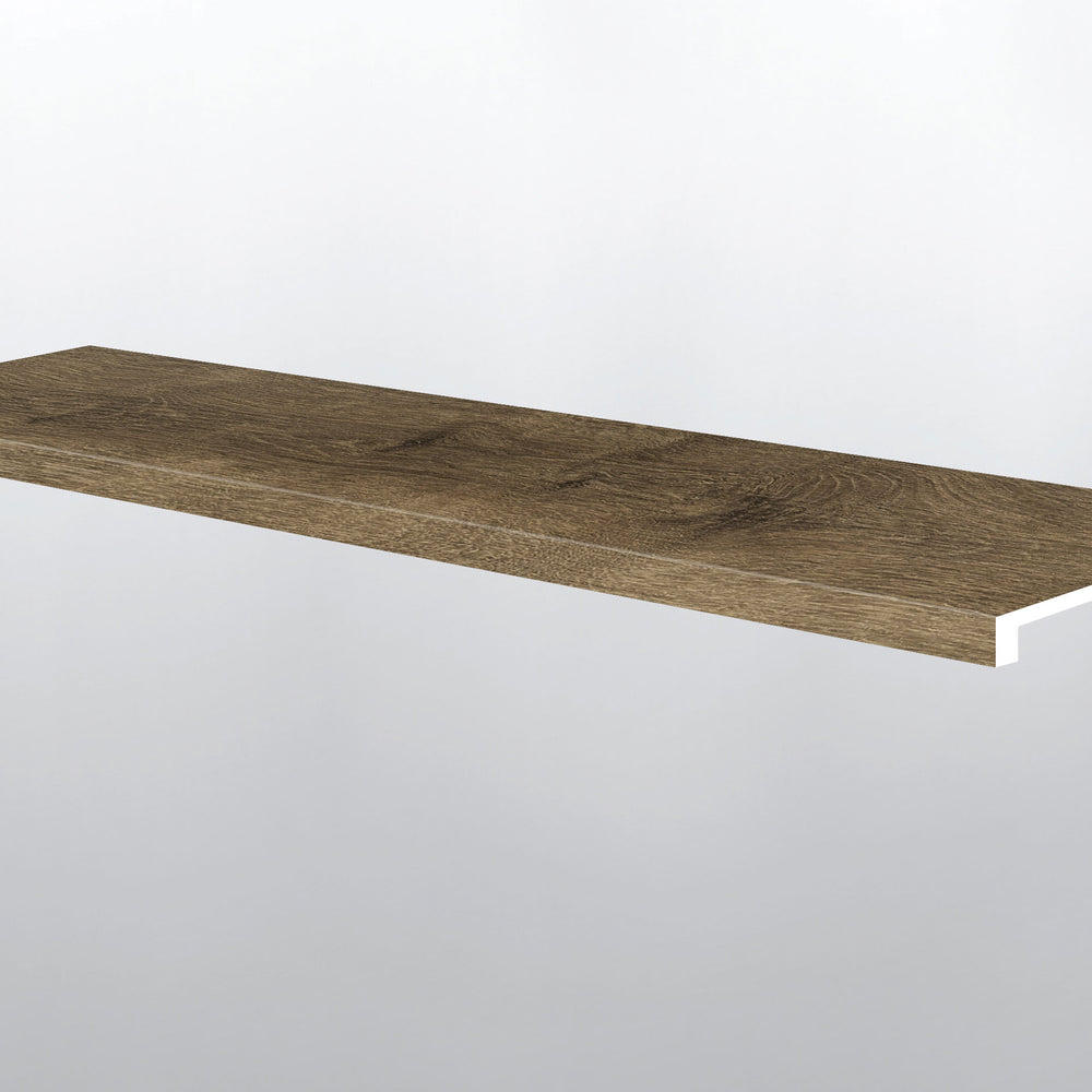MSI XL Cyrus Walnut Waves Stair Tread Eased Edge — Flooring Trim in walnut tonality