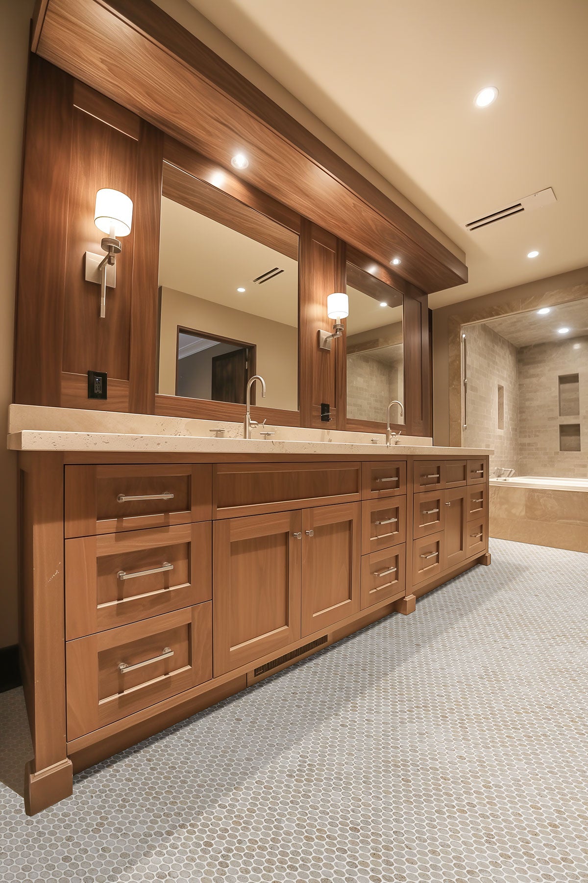 MSI Myrtle Sands Round Matte Porcelain Mosaic — room scene