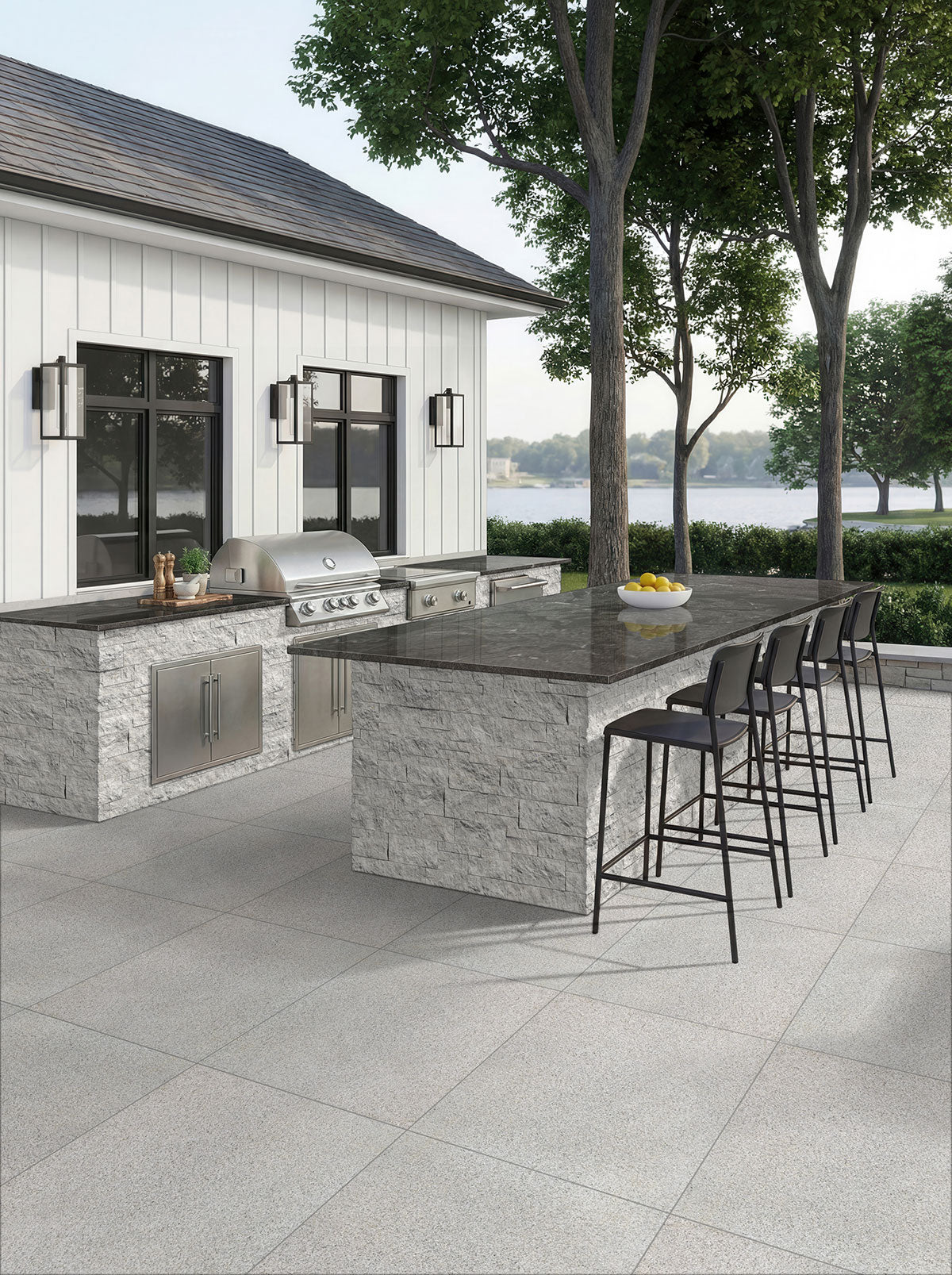 MSI Tuscany Riviera Travertine Paver — surface detail in natural tonality