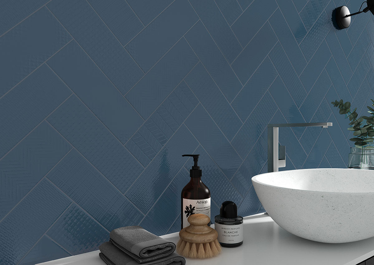 MSI Urbano Navy 3D Mix Tile — surface detail in navy tonality