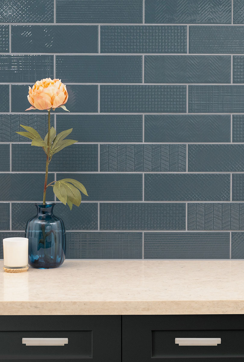 MSI Urbano Navy 3D Mix Tile — surface detail in navy tonality