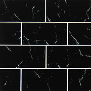 Nero Marquina 3x6 Glass Tile