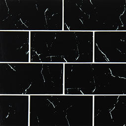 Nero Marquina 3x6 Glass Tile